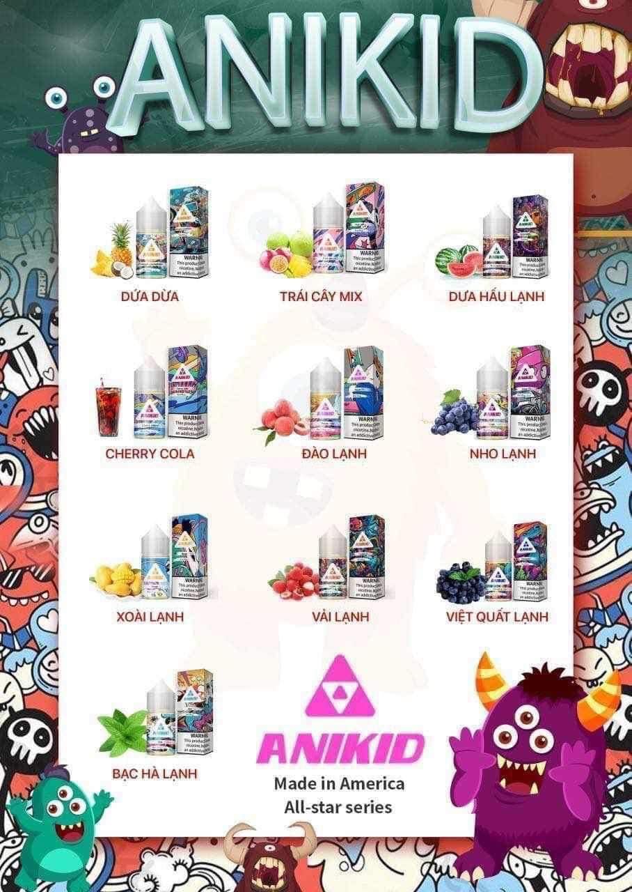 Bảng vị tinh dầu saltnic anikid 60ni