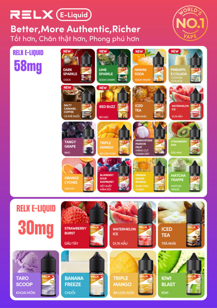 Các hương vị RELX JUICE